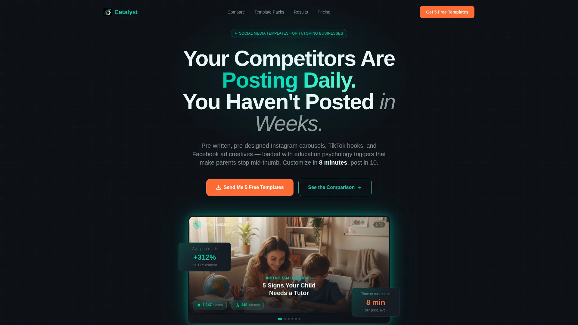Tutoring Social Media Template Kit Landing Page