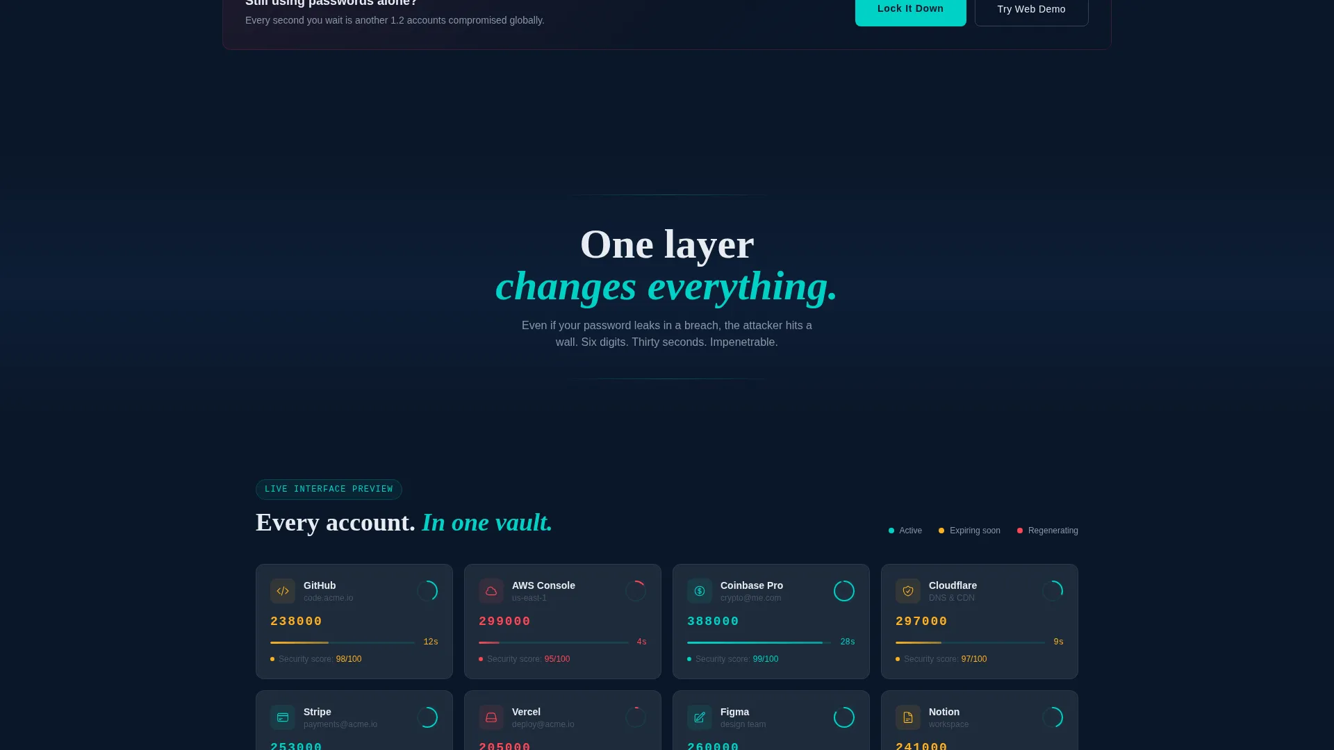 Two-Factor Authentication App Landing Page Template