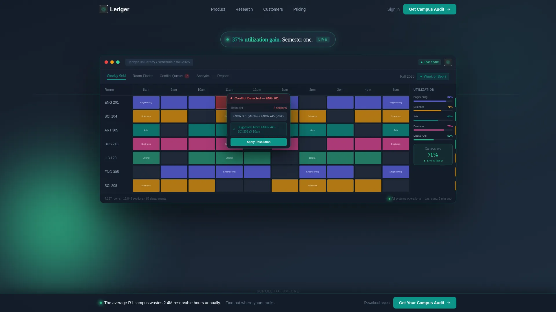 University Booking System Landing Page Template