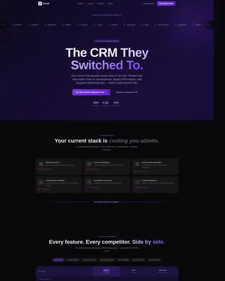 University CRM Comparison Landing Page Template