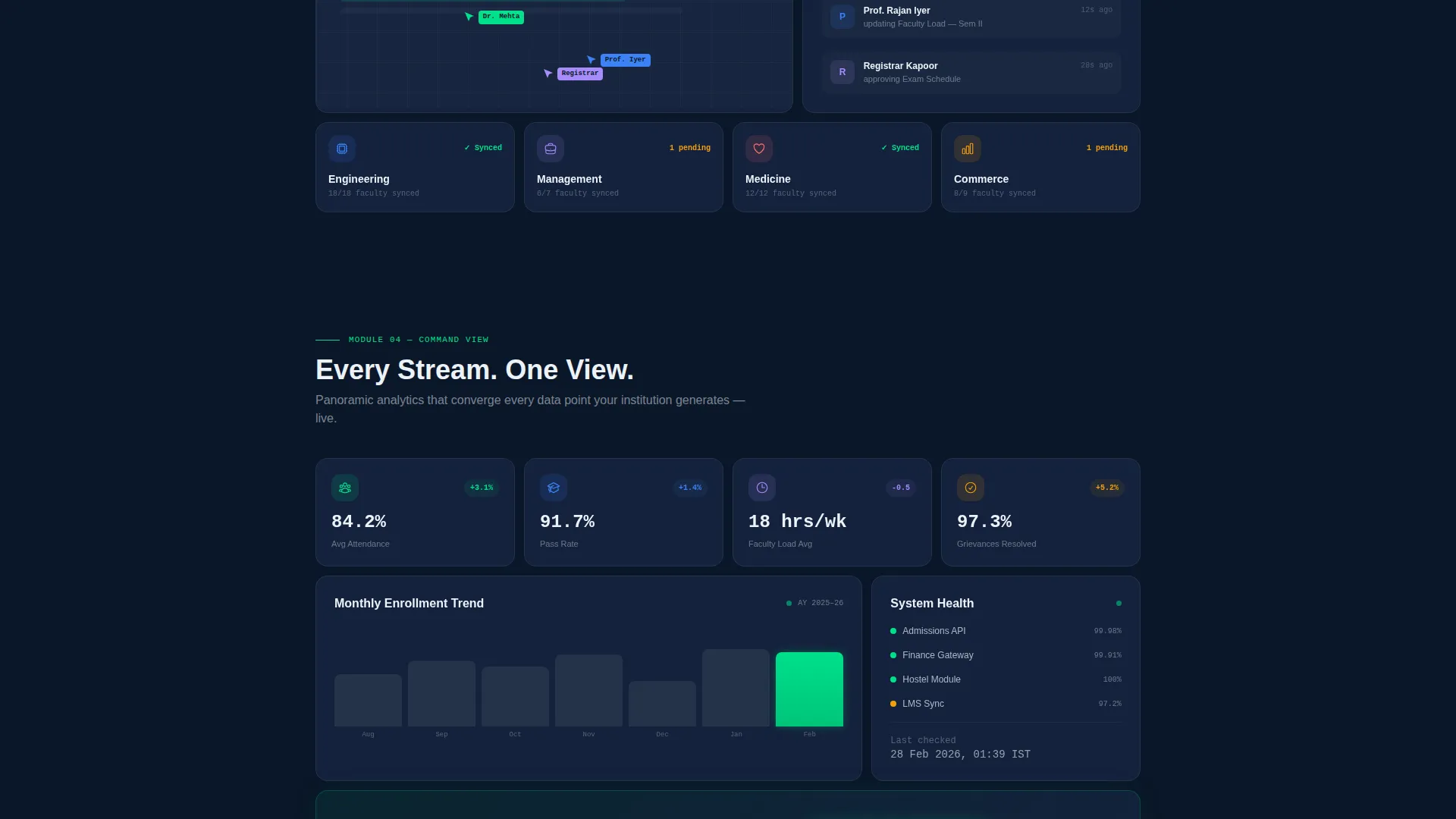 University Management Software Landing Page Template