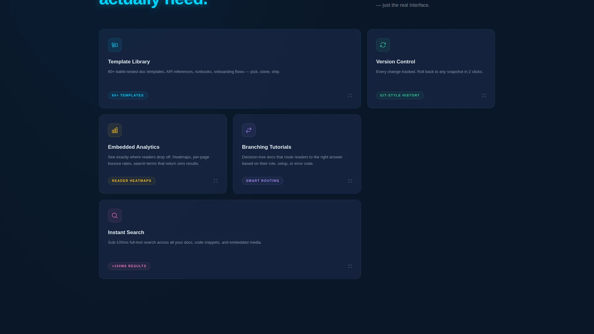 Documentation Landing Page Template for Product Teams