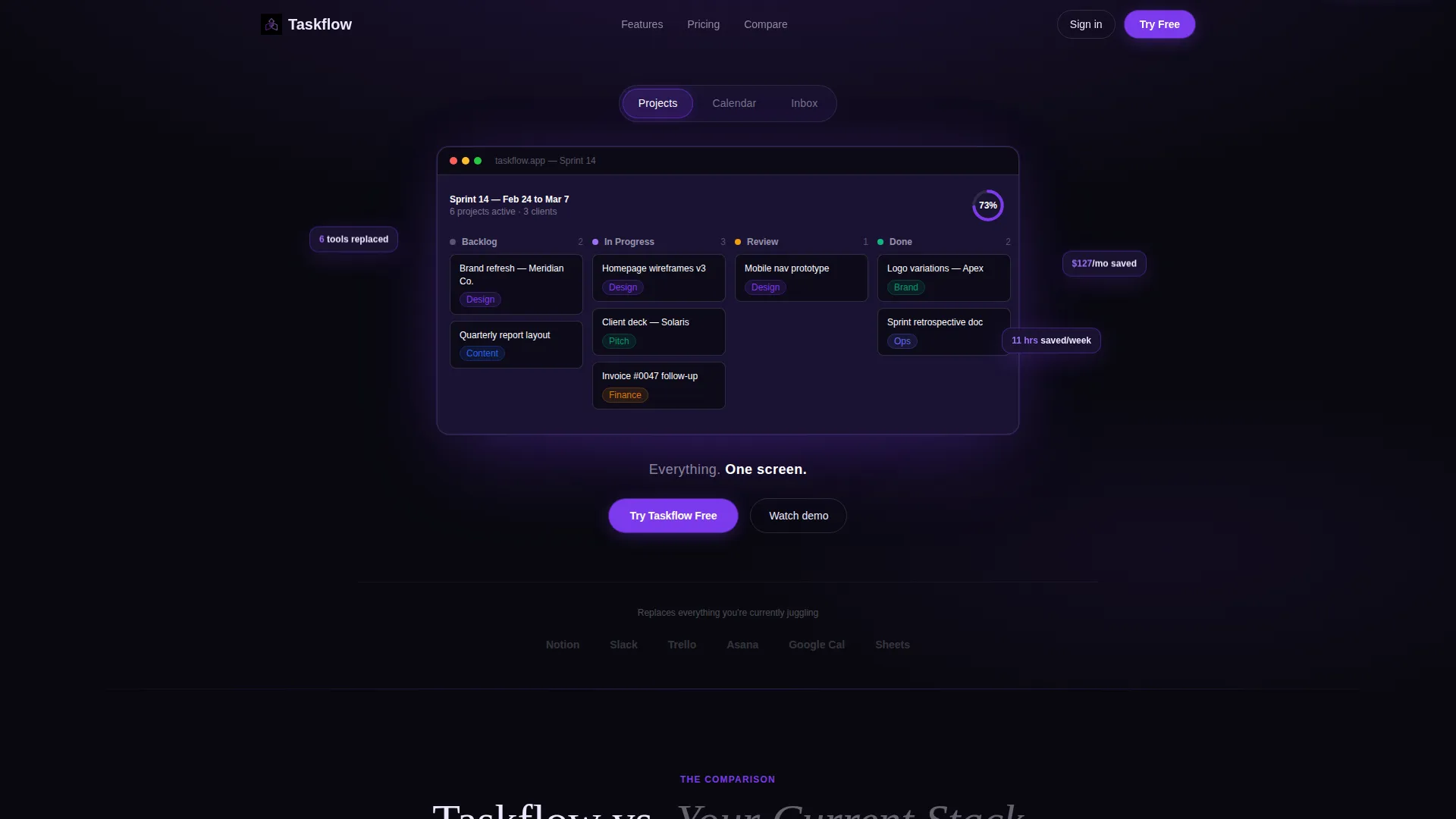 Productivity App Landing Page Template