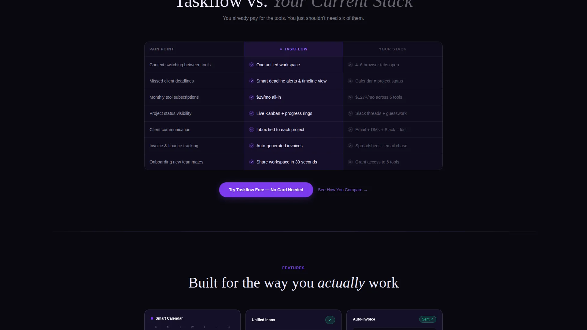 Productivity App Landing Page Template