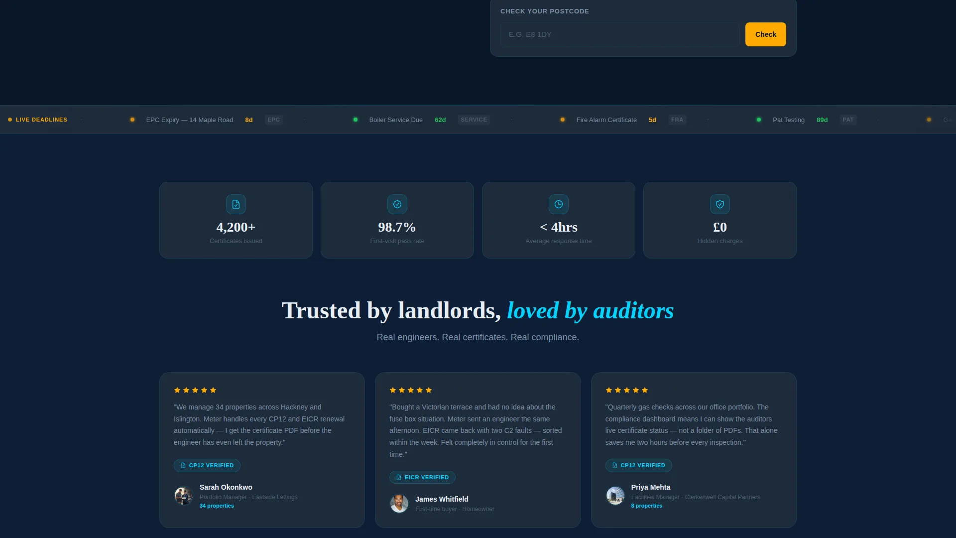 Utility Booking Landing Page Template