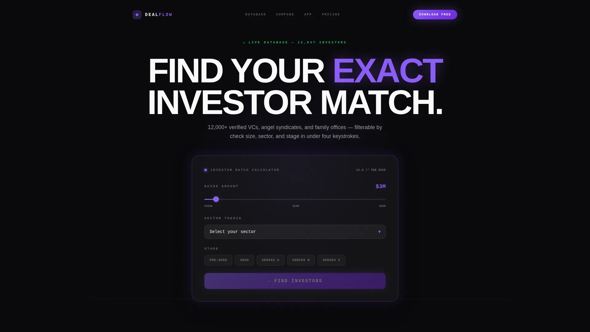 Investor Database Landing Page Template