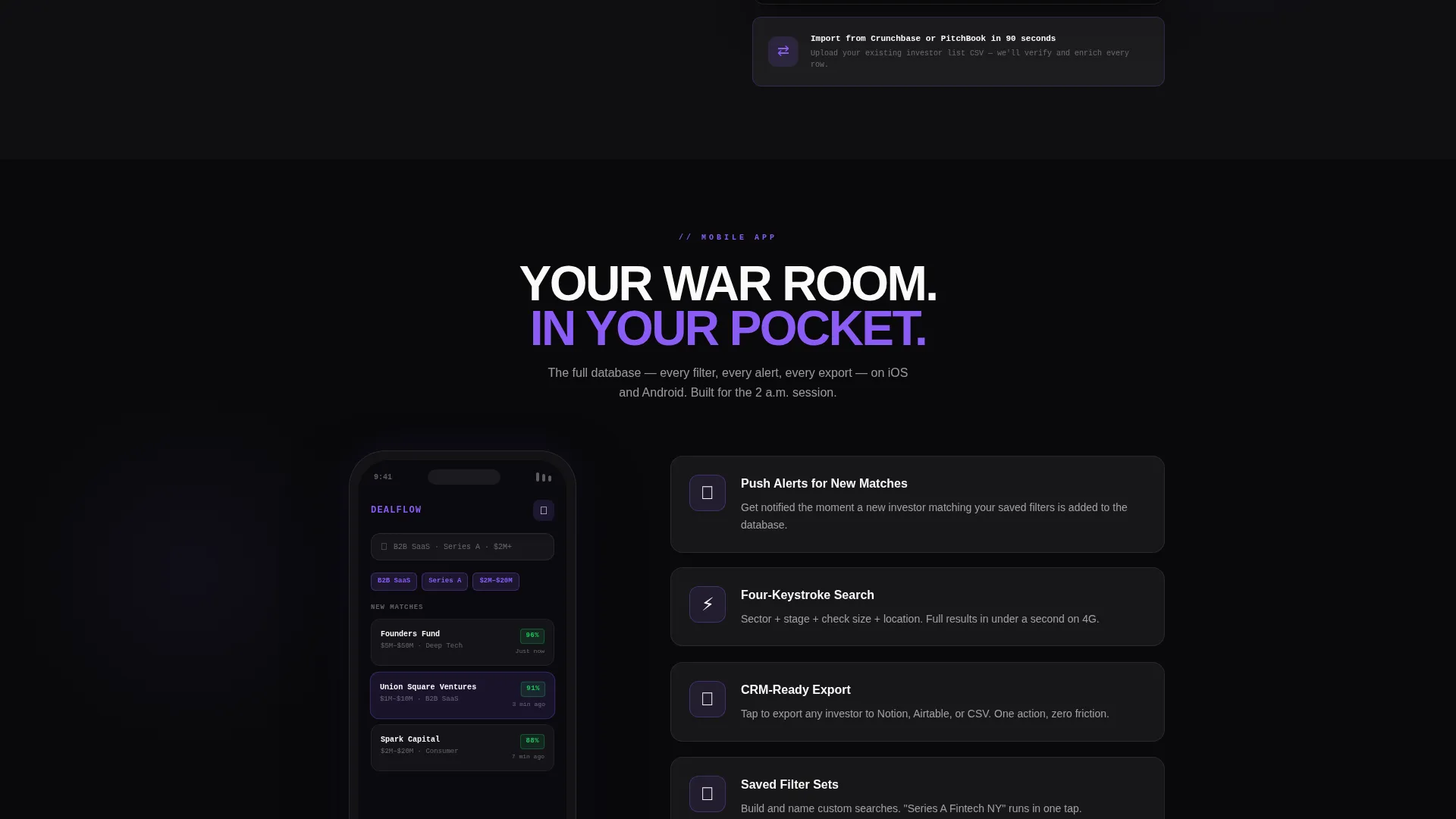 Investor Database Landing Page Template