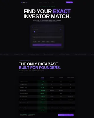 Investor Database Landing Page Template