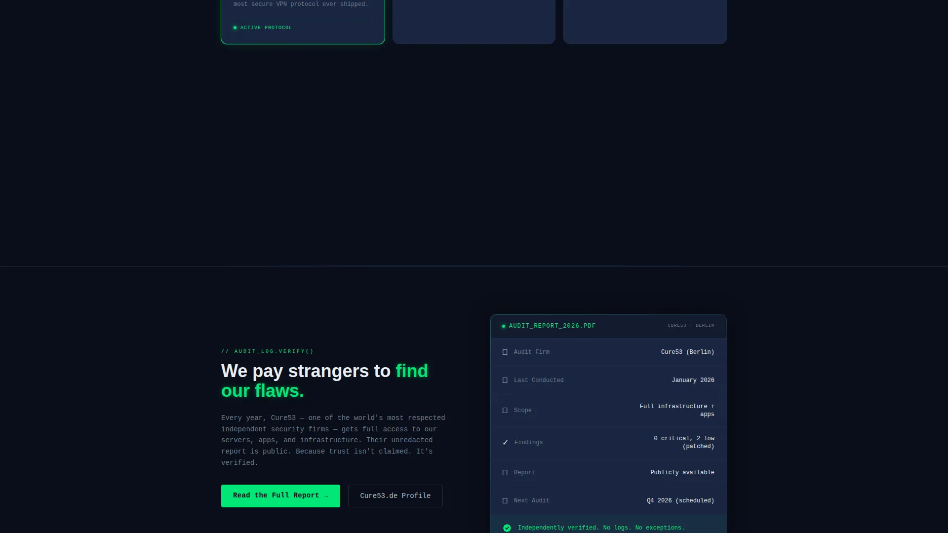 VPN Landing Page Template - Scroll Reveal Feature Matrix