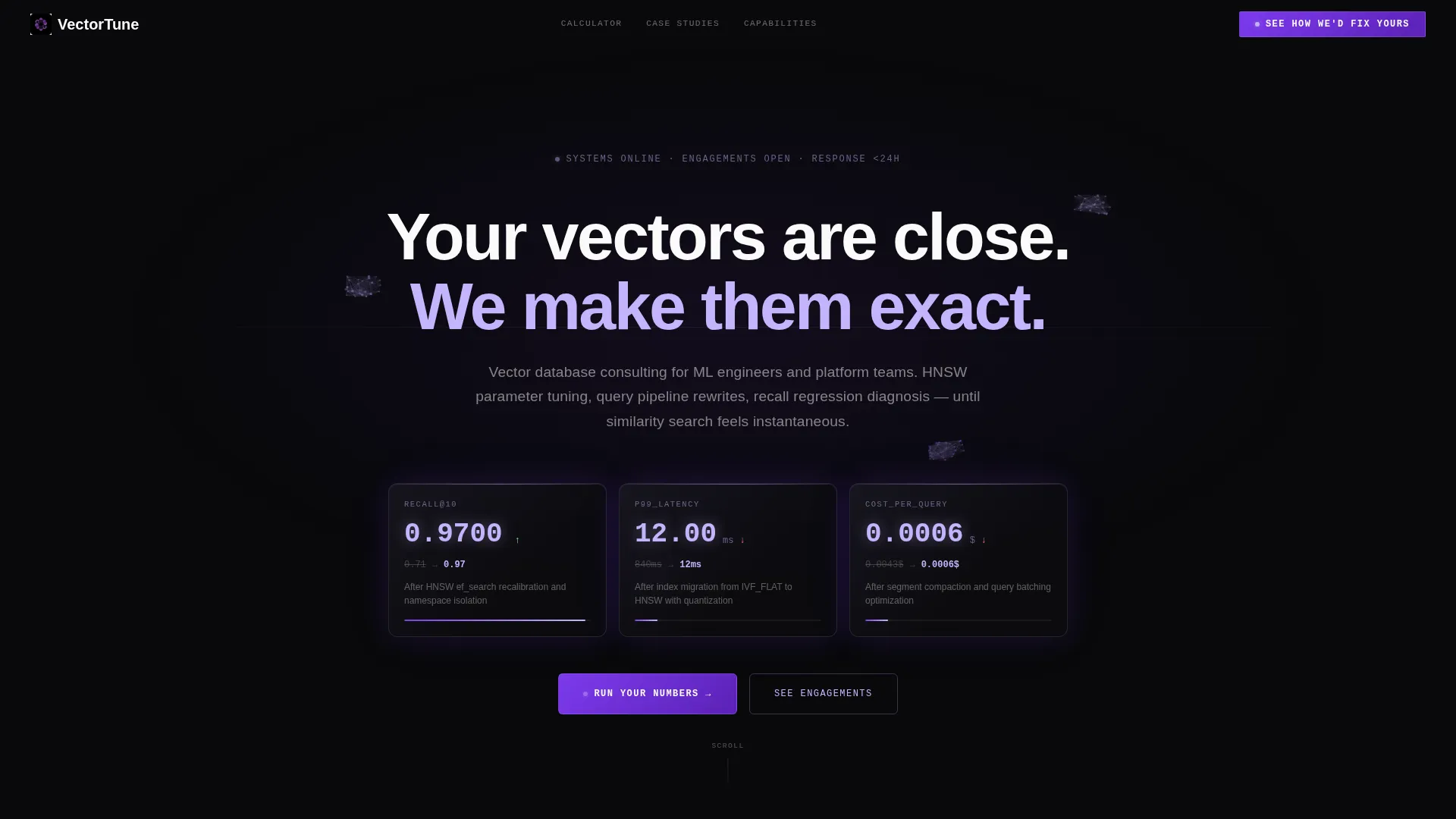 Vector Database Consulting Landing Page Template