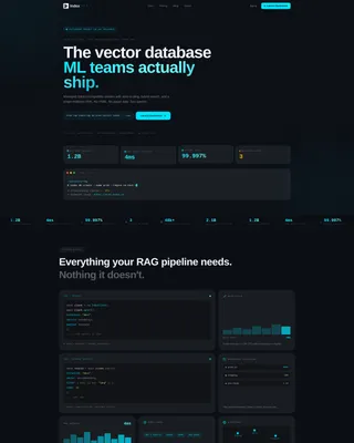 Vector Database Managed Service Landing Page Template
