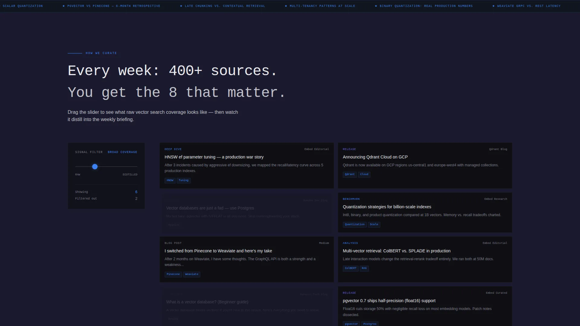 Vector Search Newsletter Landing Page Template