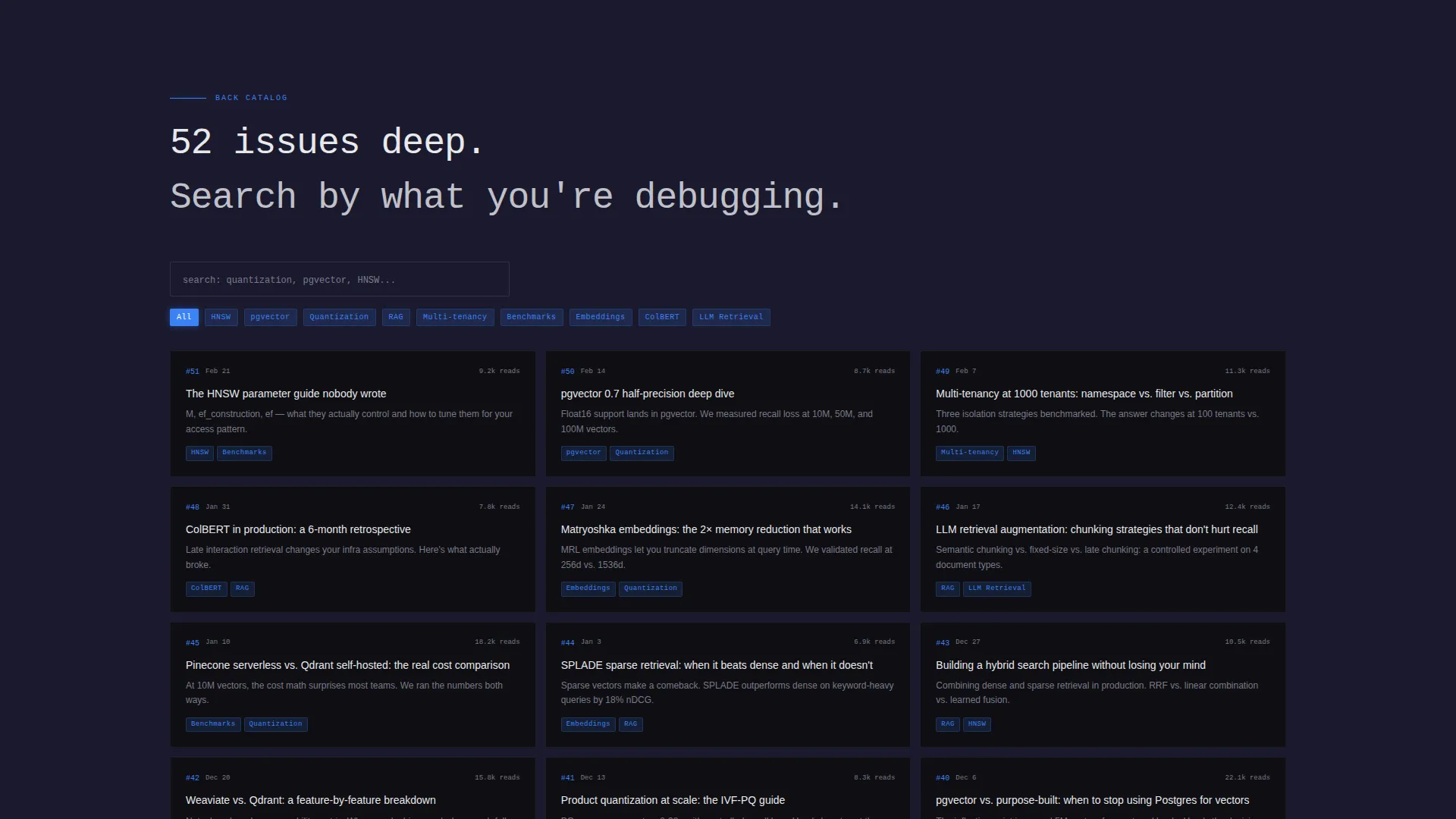 Vector Search Newsletter Landing Page Template