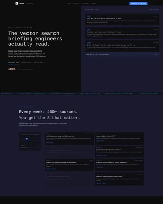 Vector Search Newsletter Landing Page Template