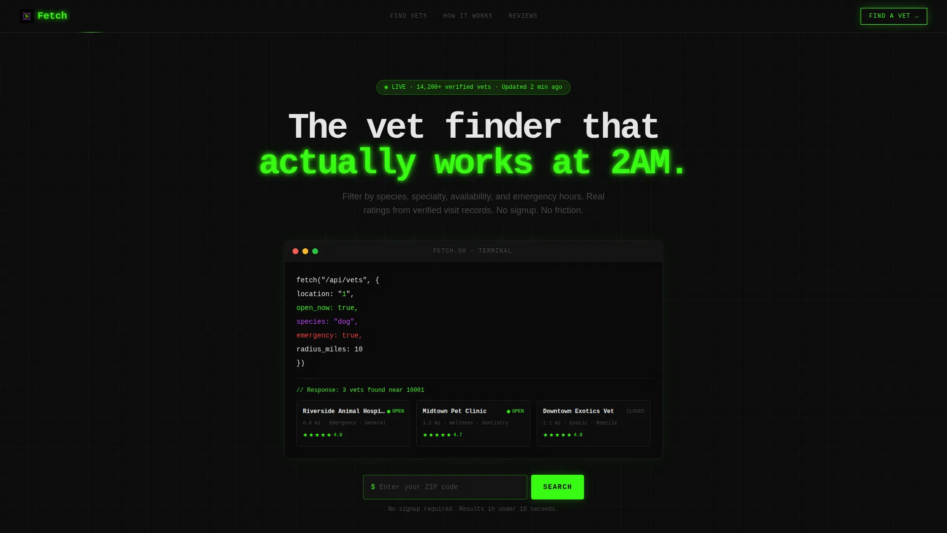 Veterinarian Finder Landing Page Template
