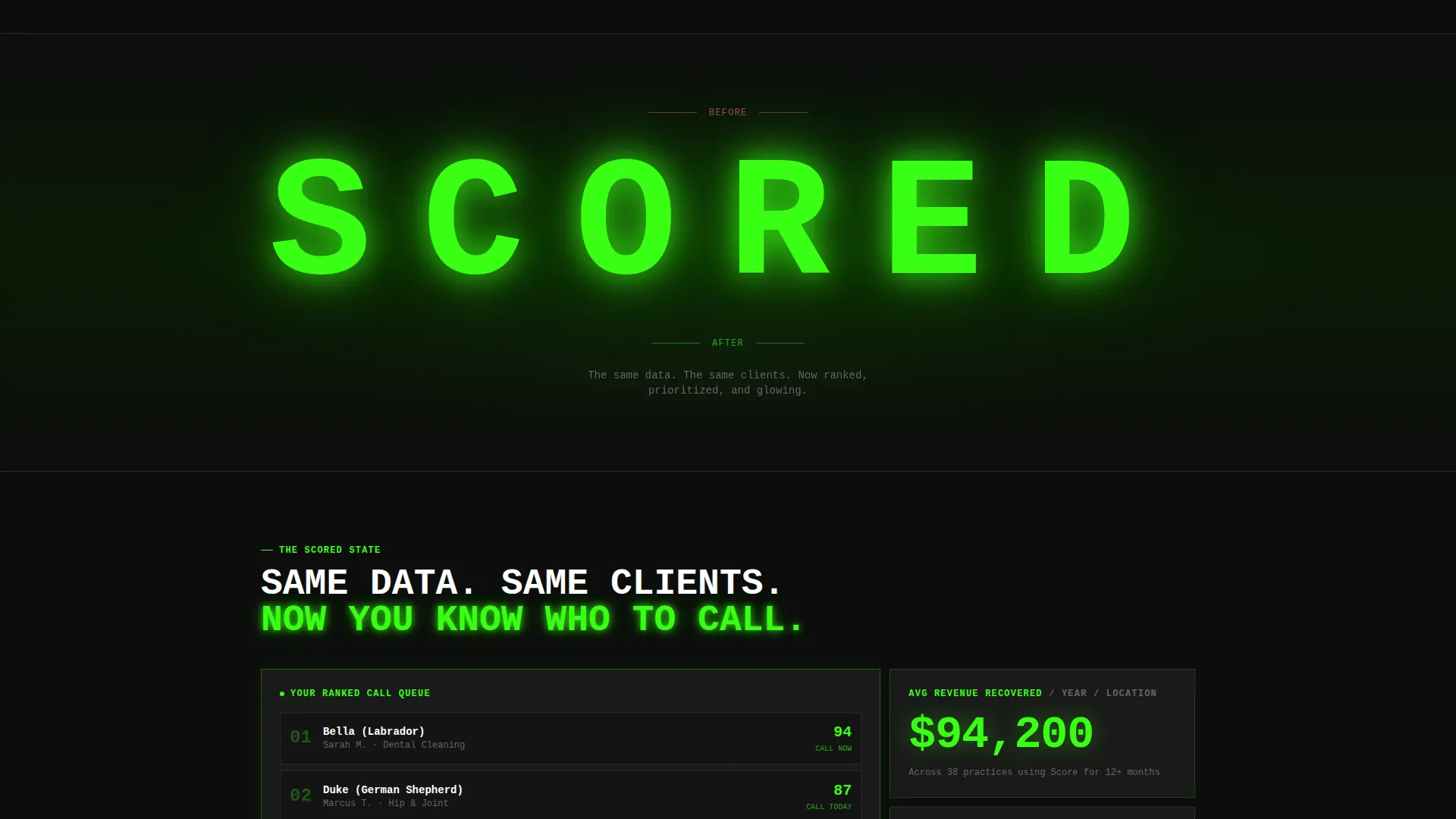 Veterinary AI Lead Scoring Landing Page Template