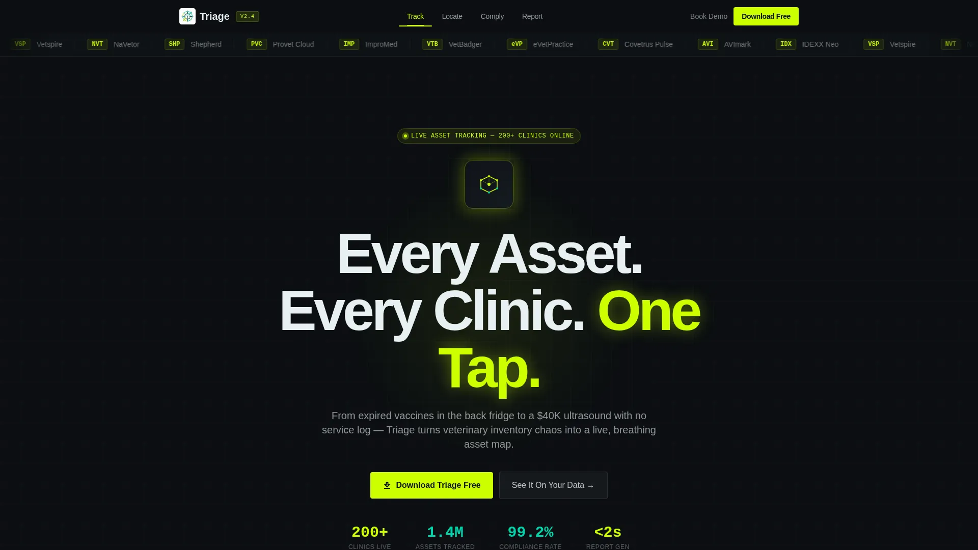 Veterinary Asset Management Landing Page Template