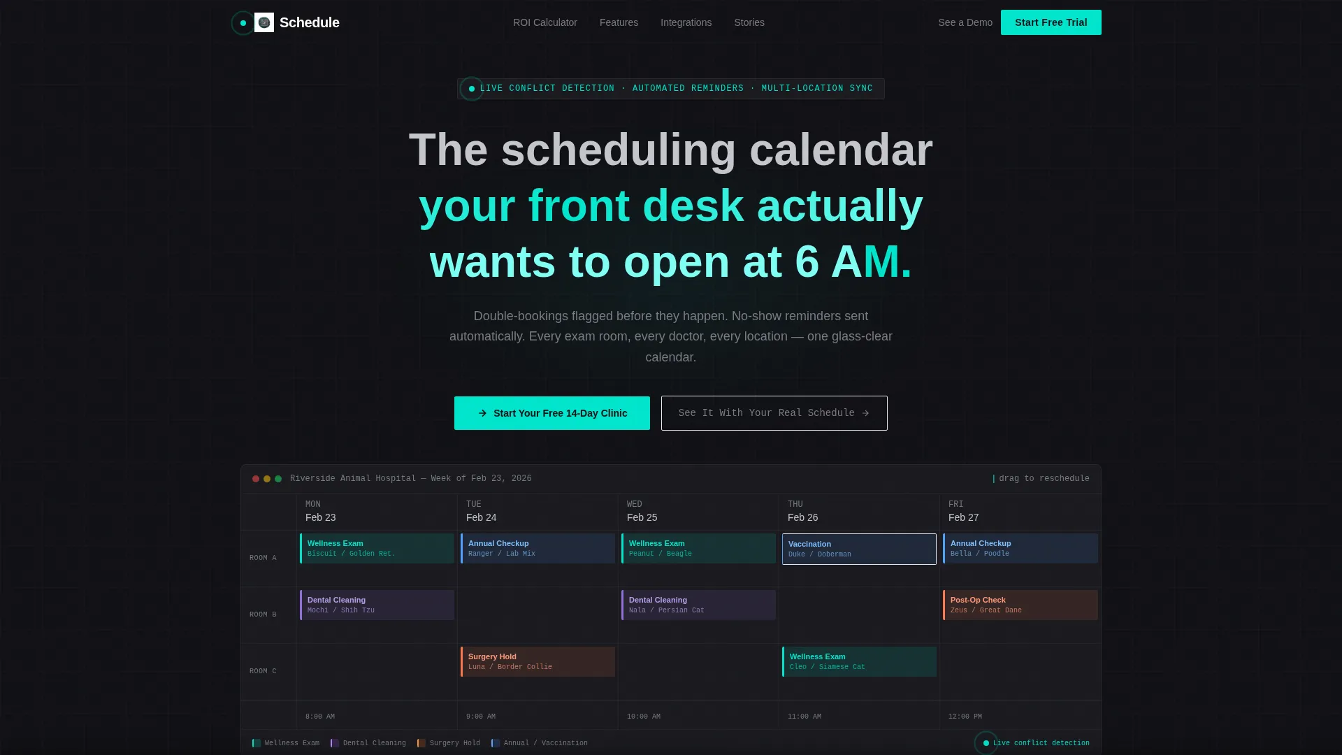 Veterinary Booking & Scheduling Landing Page Template
