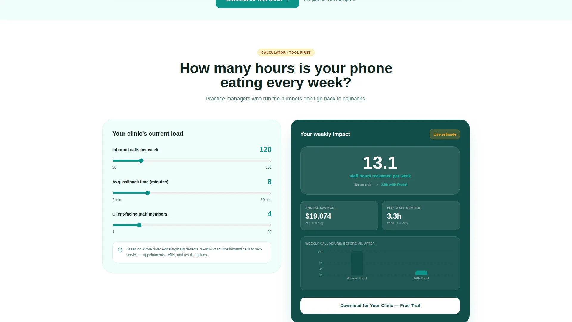 Veterinary Client Portal Landing Page Template