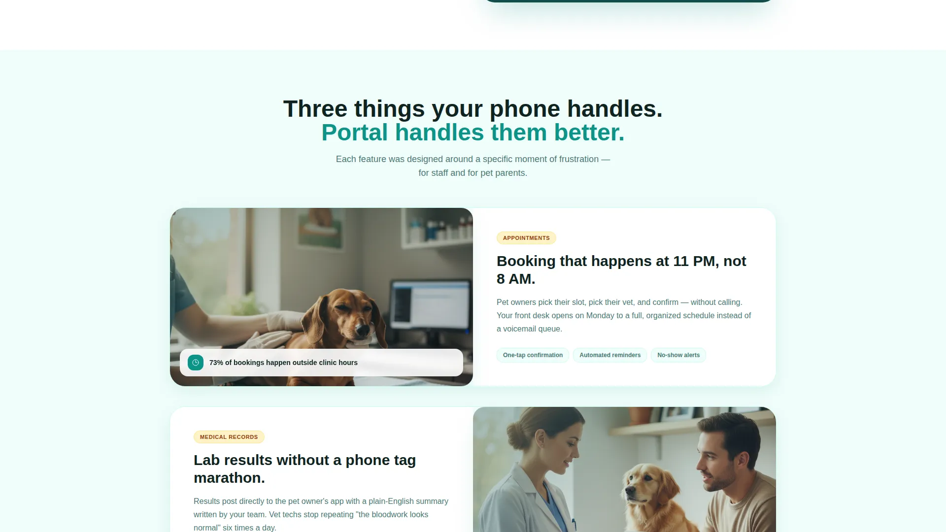 Veterinary Client Portal Landing Page Template