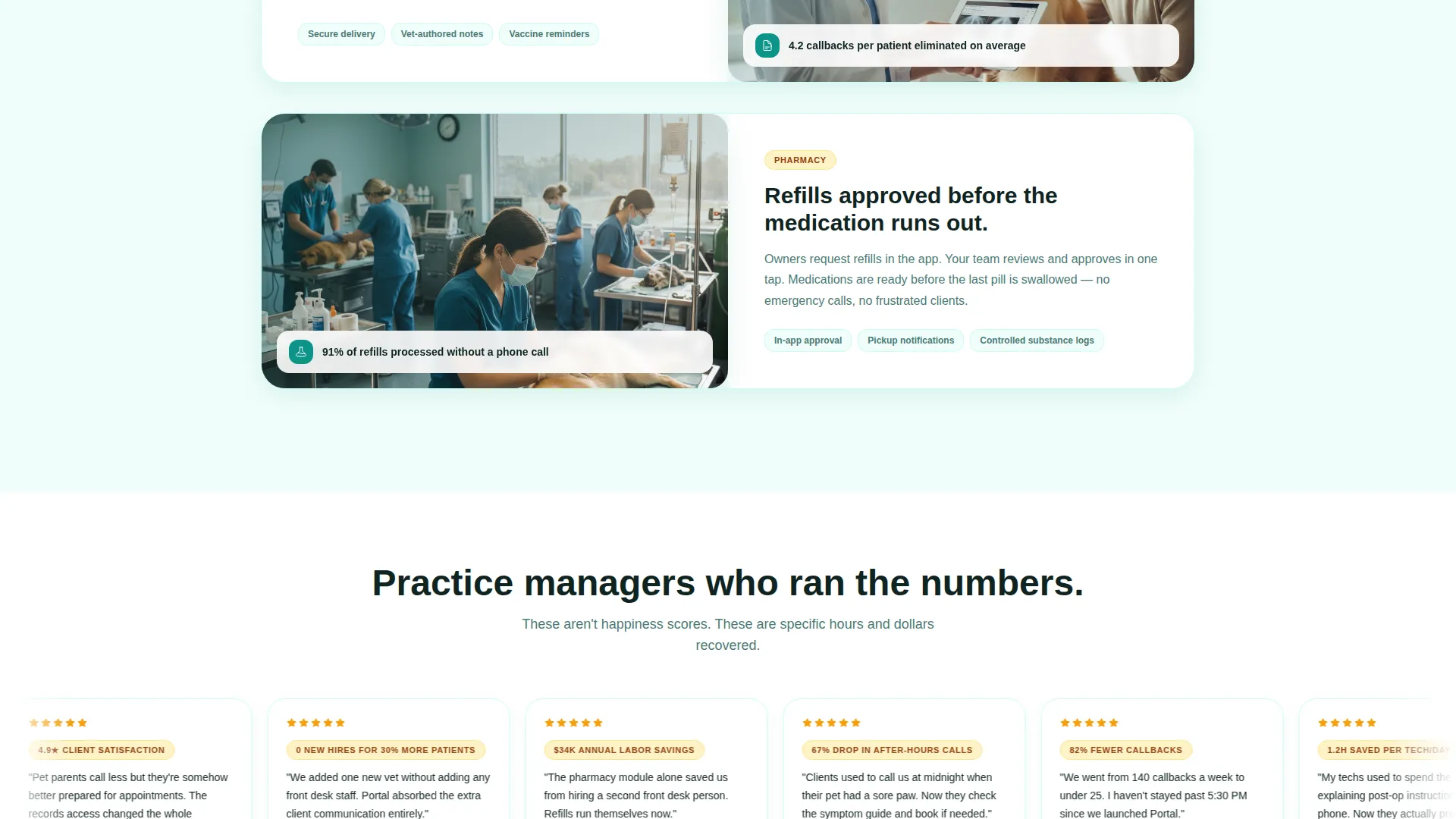 Veterinary Client Portal Landing Page Template