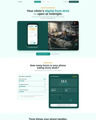 Veterinary Client Portal Landing Page Template