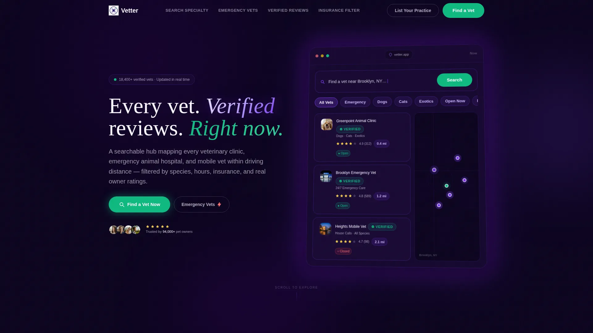 Veterinary Directory Landing Page Template