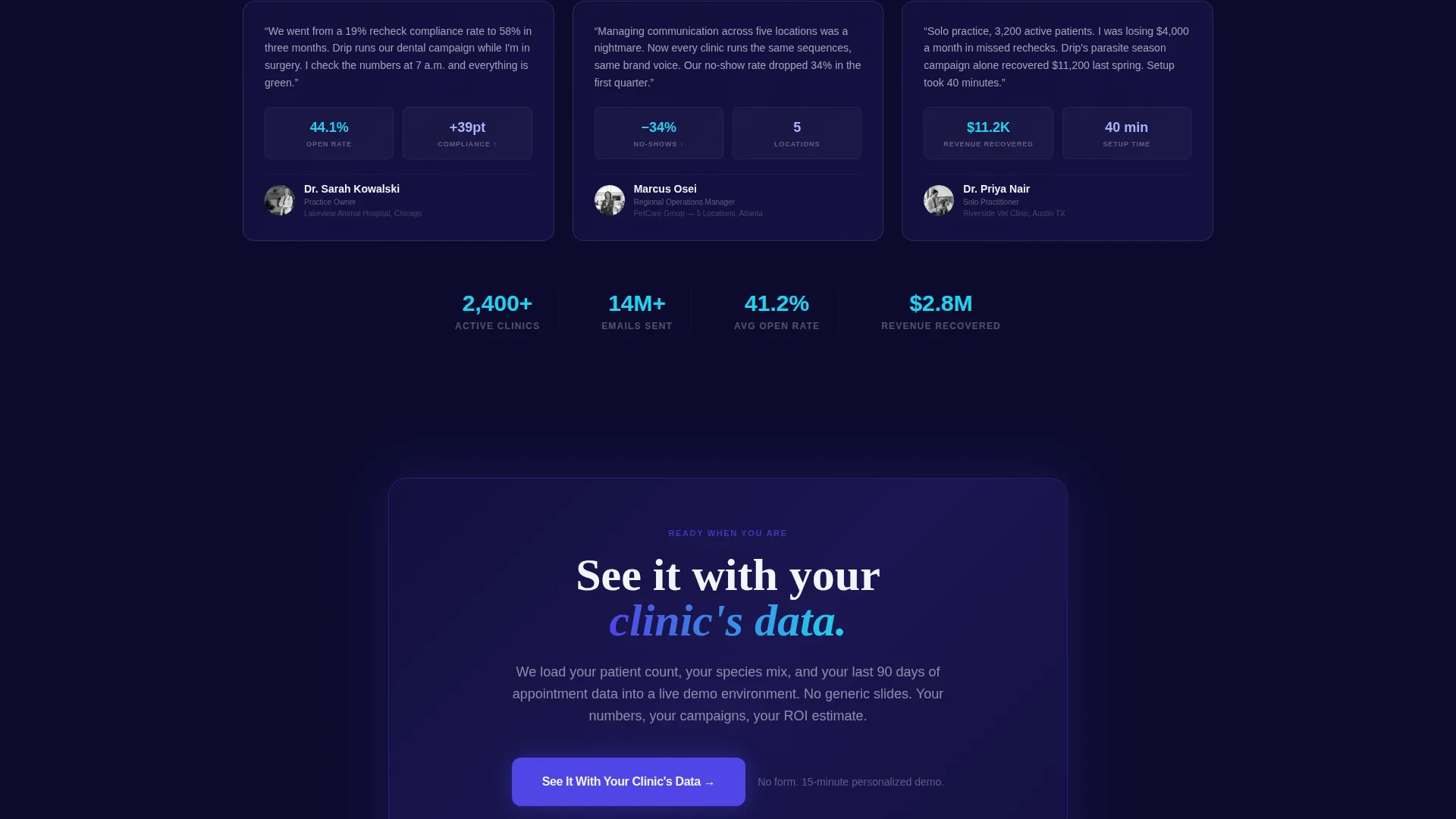 Veterinary Email Marketing Landing Page Template