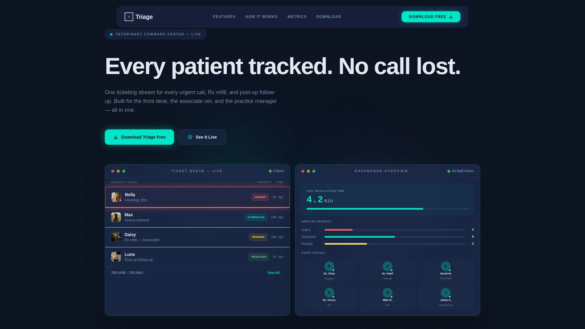 Veterinary Platform Landing Page Template