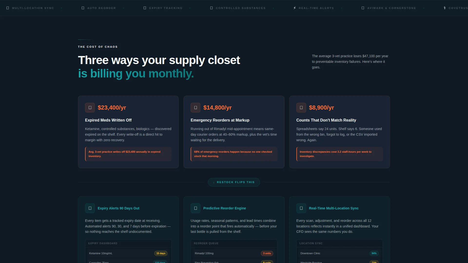 Veterinary Inventory Management Landing Page Template