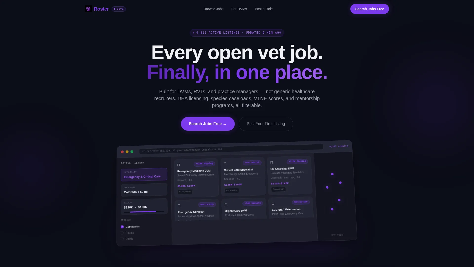 Veterinary Job Board Landing Page Template