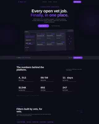 Veterinary Job Board Landing Page Template