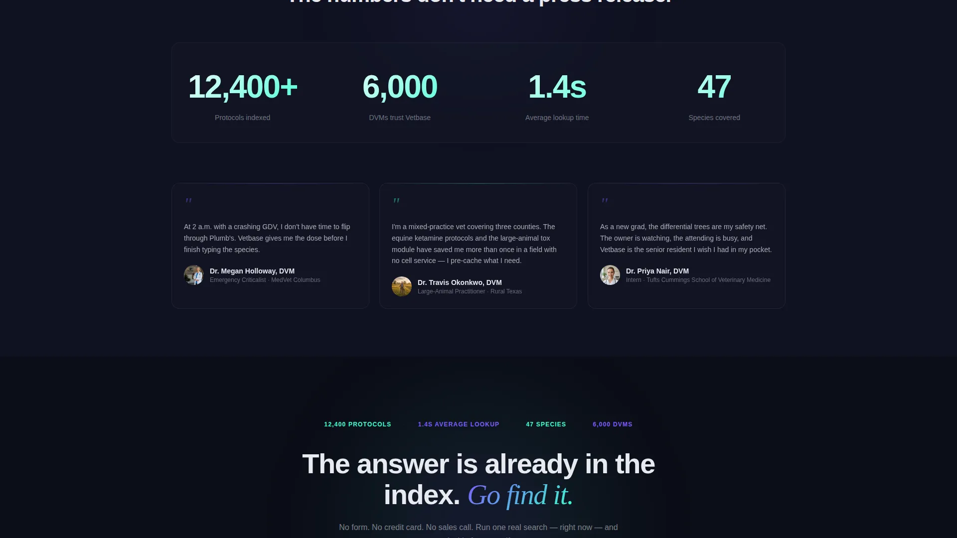 Veterinary Knowledge Base Landing Page Template