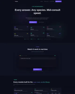 Veterinary Knowledge Base Landing Page Template
