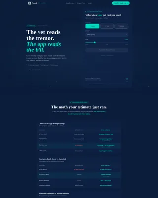 Veterinary Pet Care Cost Estimator Landing Page