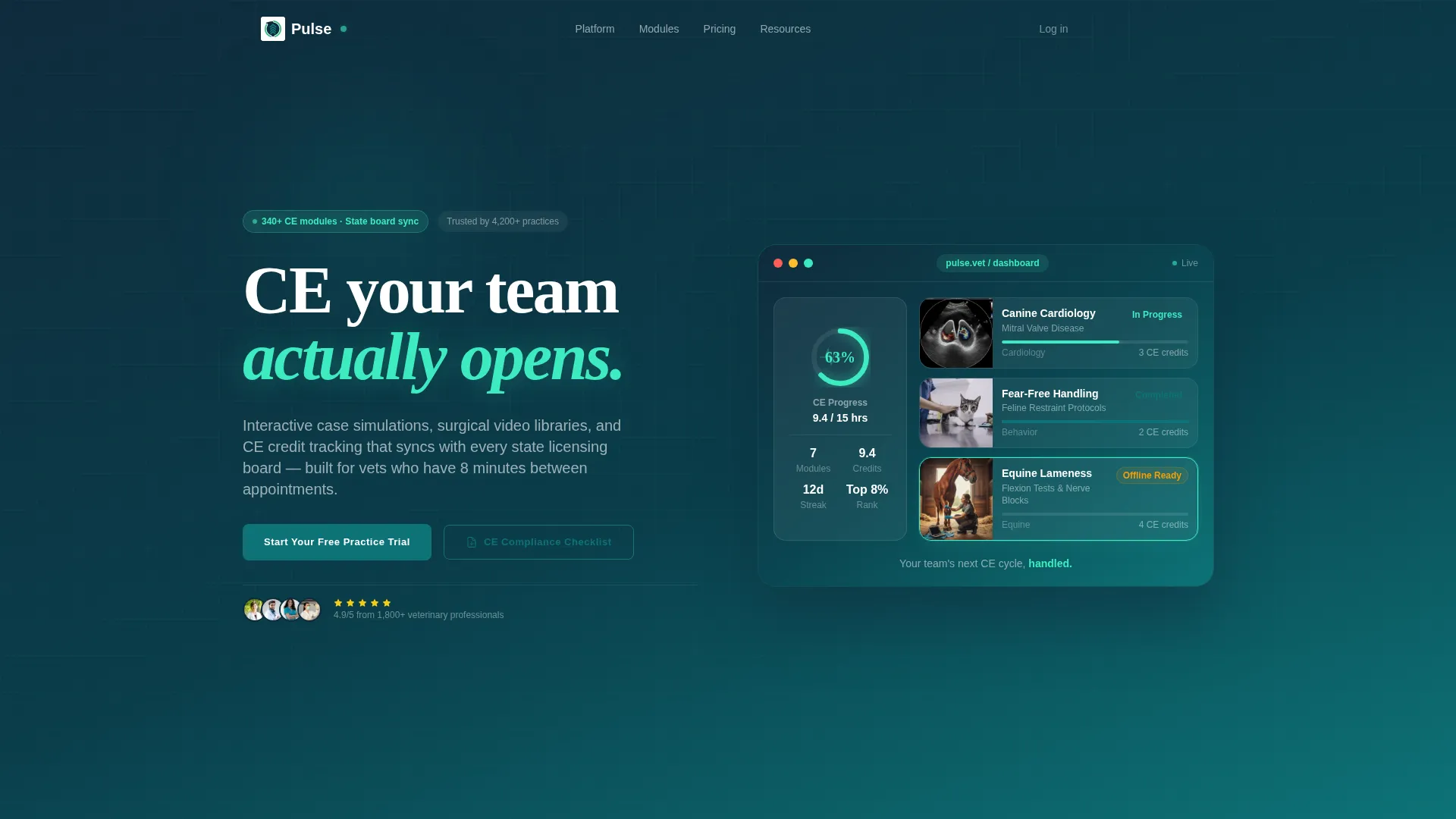 Veterinary LMS Landing Page Template