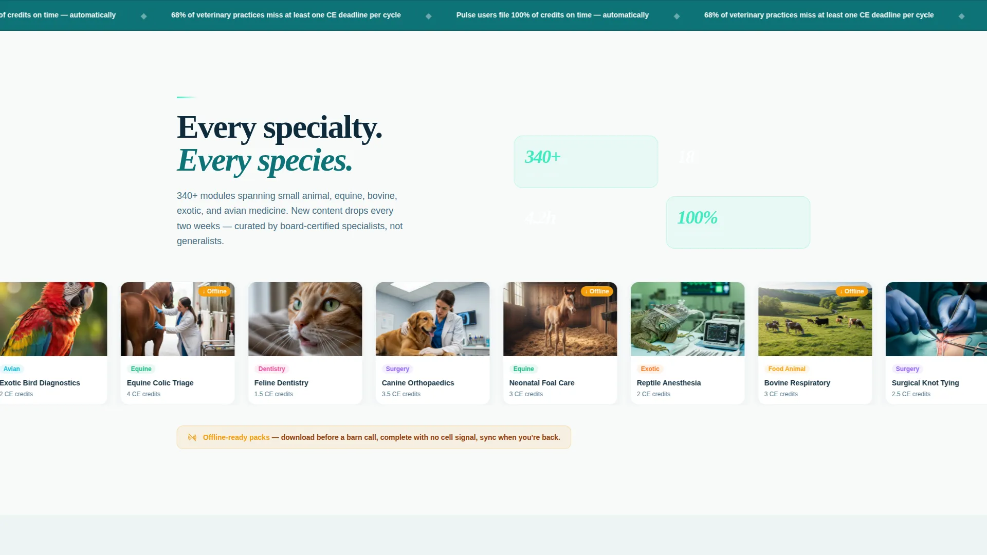 Veterinary LMS Landing Page Template