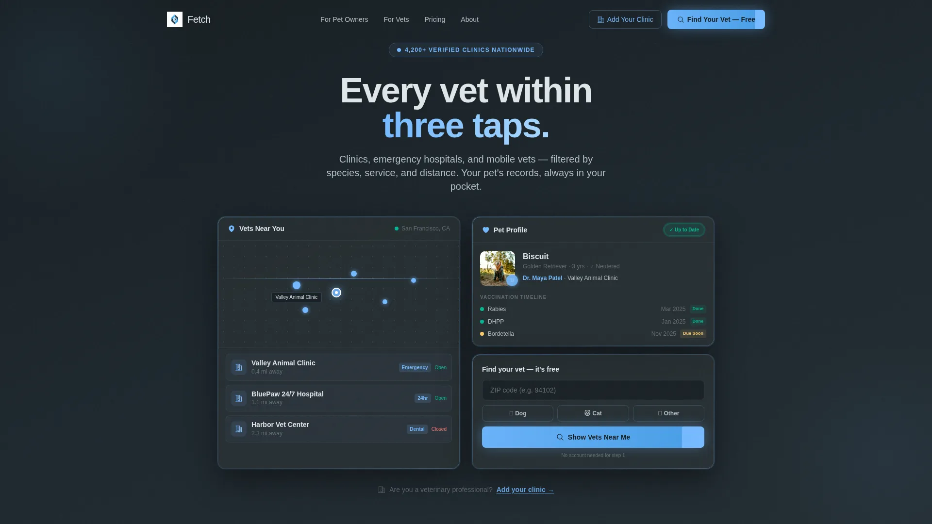 Veterinary App Landing Page Template
