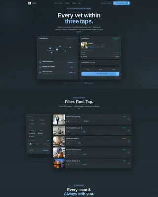 Veterinary App Landing Page Template