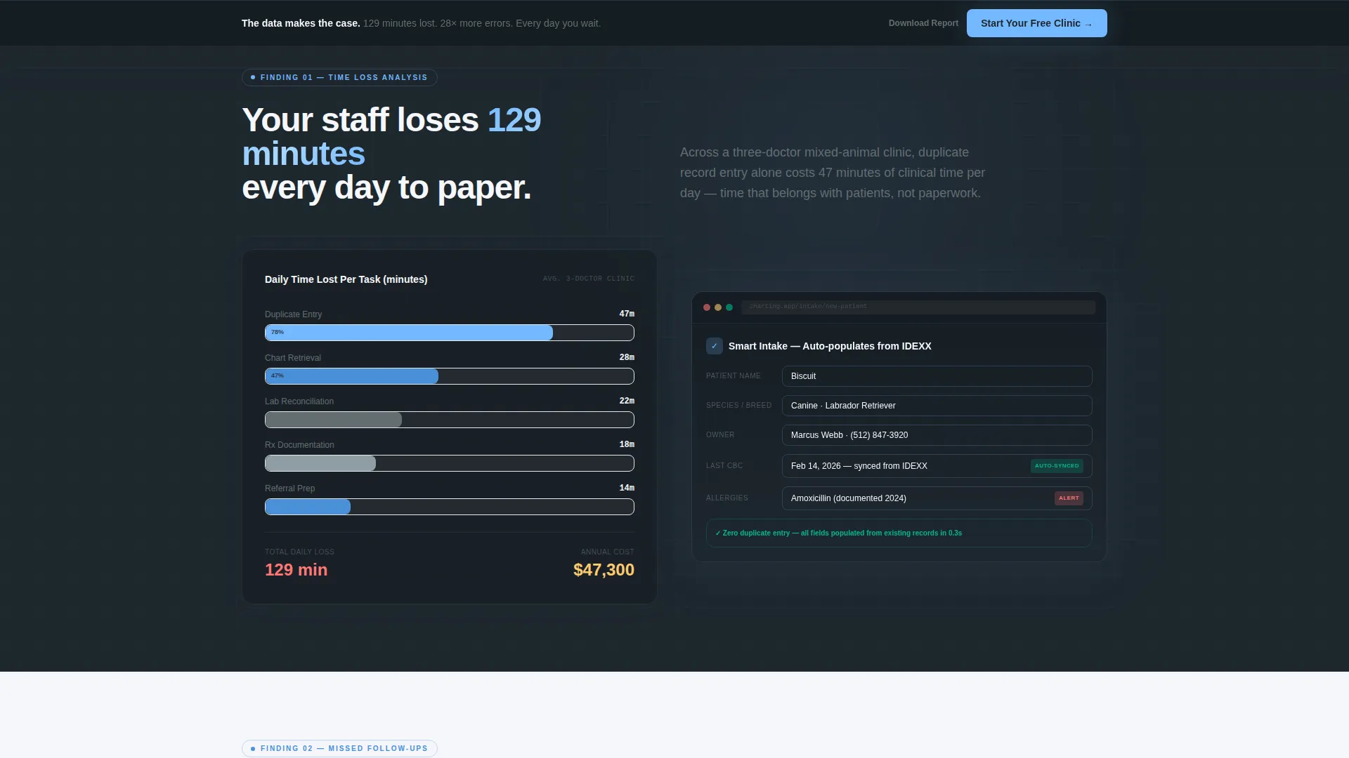 Veterinary Patient Management Landing Page Template