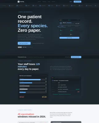 Veterinary Patient Management Landing Page Template