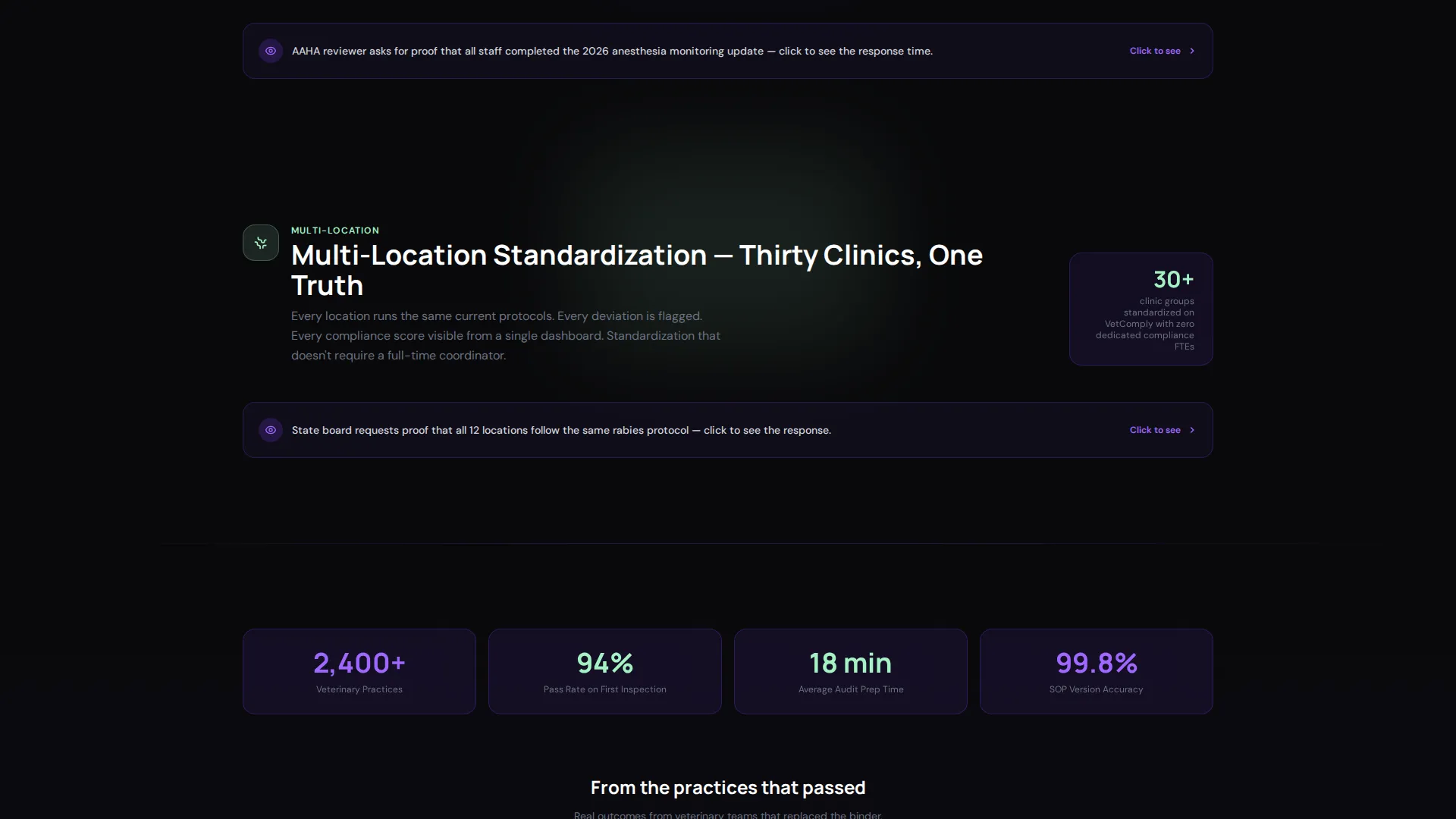 Veterinary Quality Management Landing Page Template