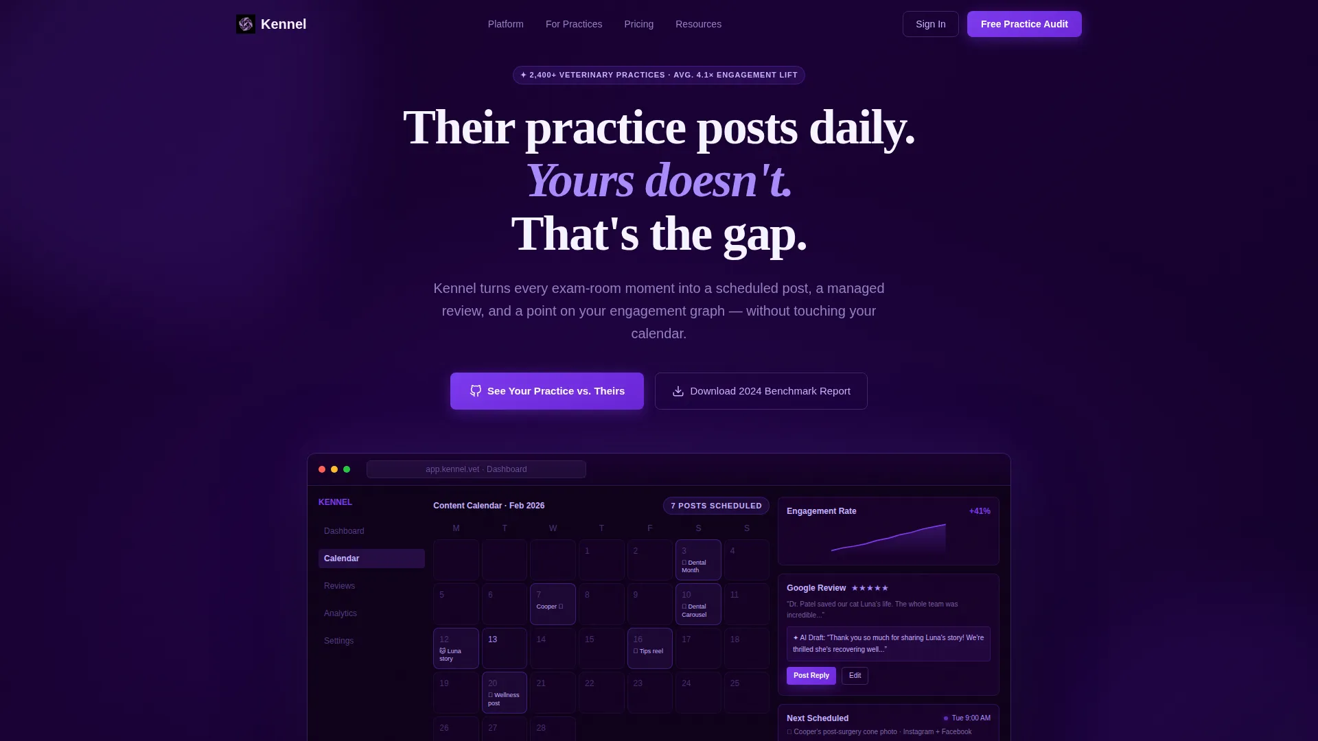 Veterinary Social Media Management Landing Page