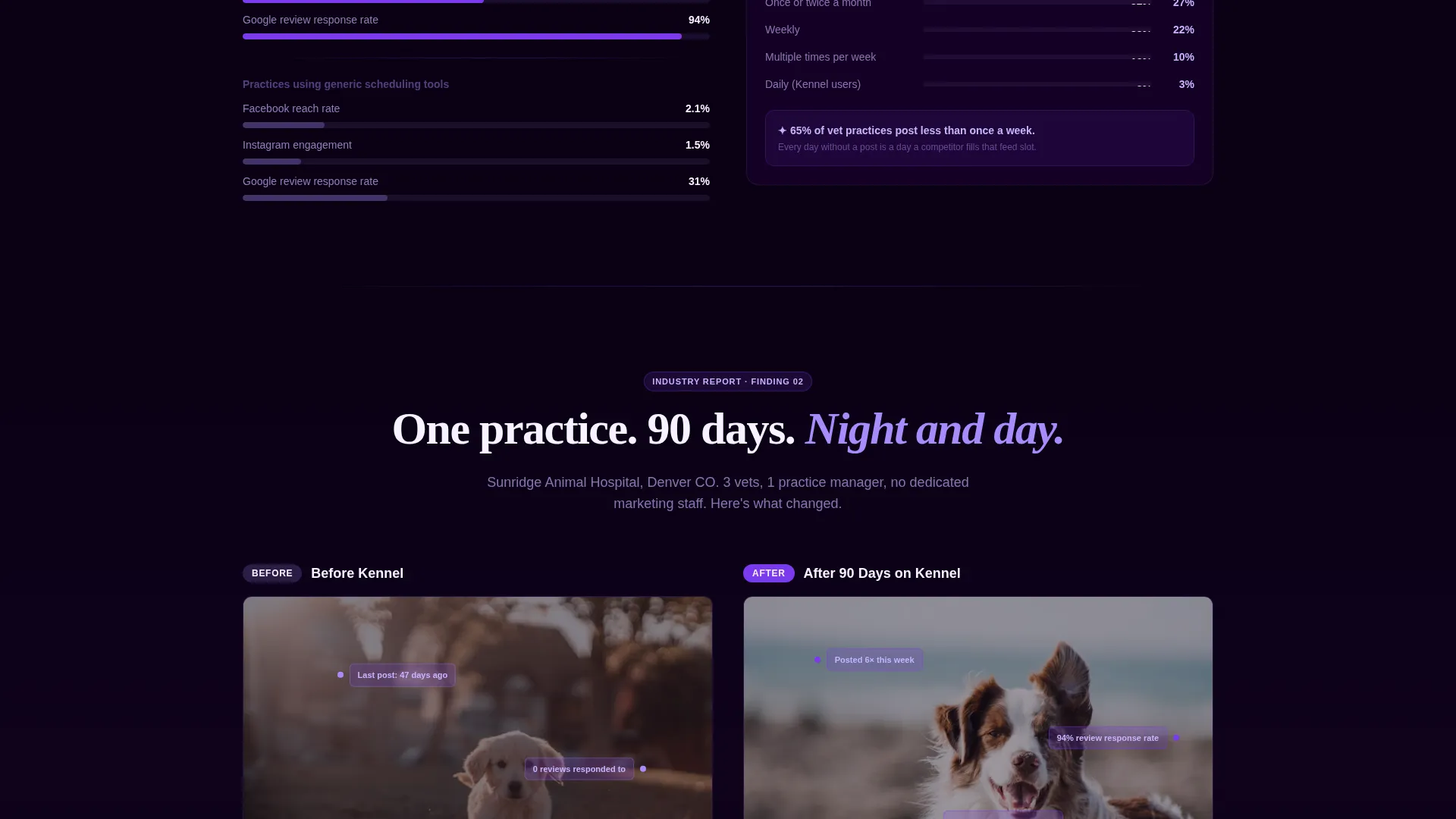 Veterinary Social Media Management Landing Page