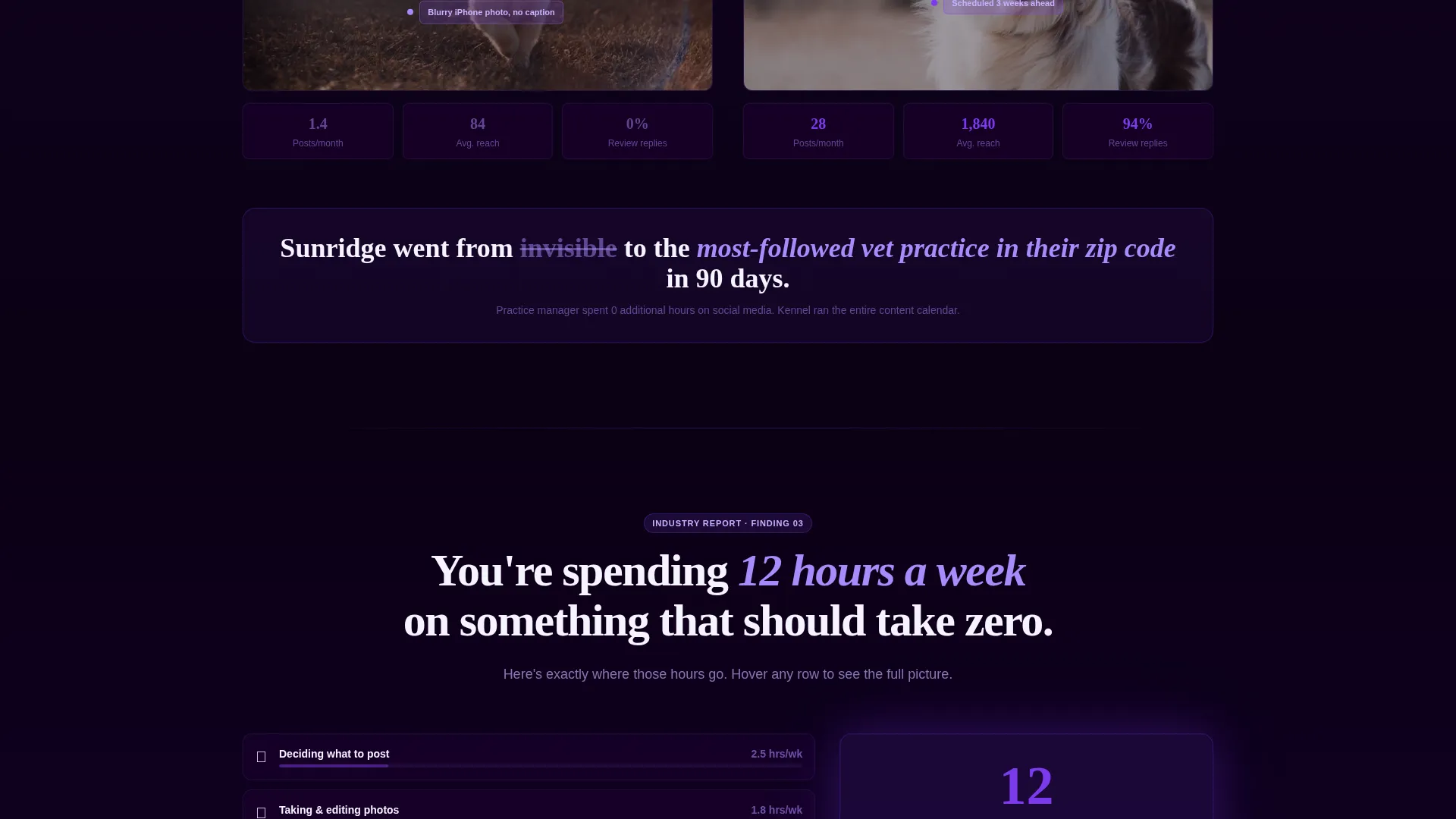 Veterinary Social Media Management Landing Page