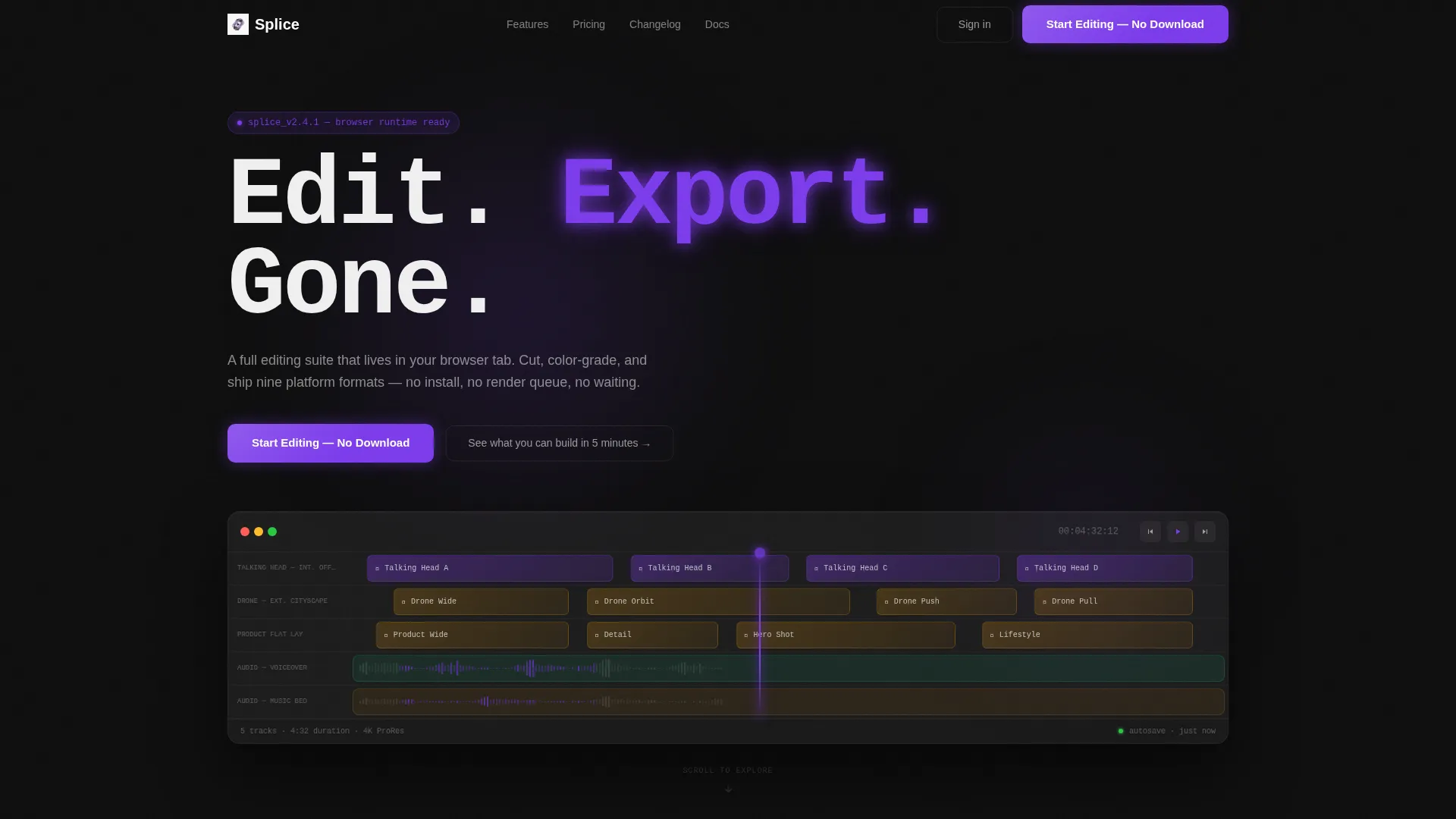 Bento Grid Video Editing SaaS Landing Page Template