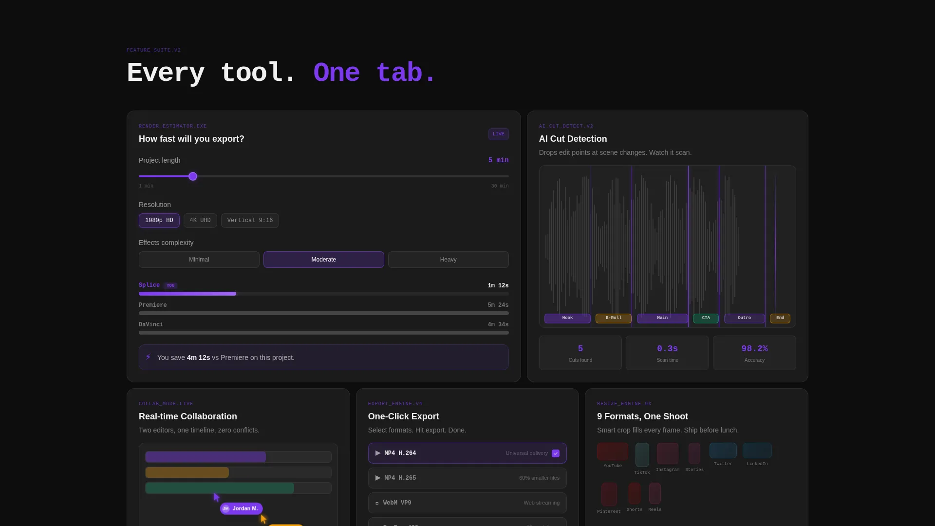 Bento Grid Video Editing SaaS Landing Page Template