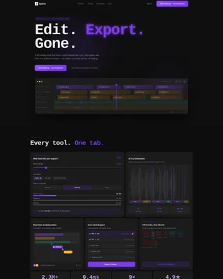 Bento Grid Video Editing SaaS Landing Page Template