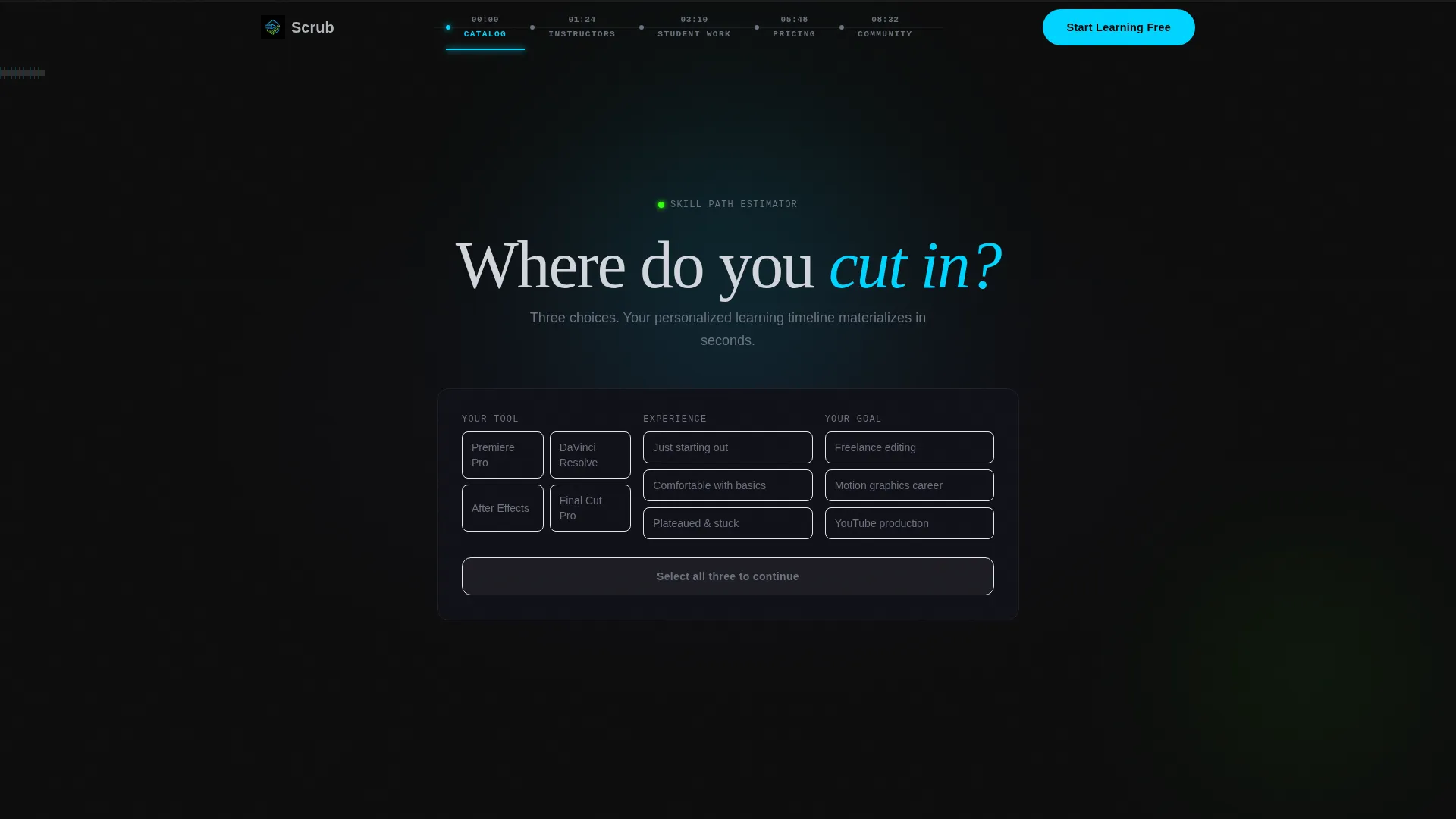 Video Tutorial Landing Page Template for Editors
