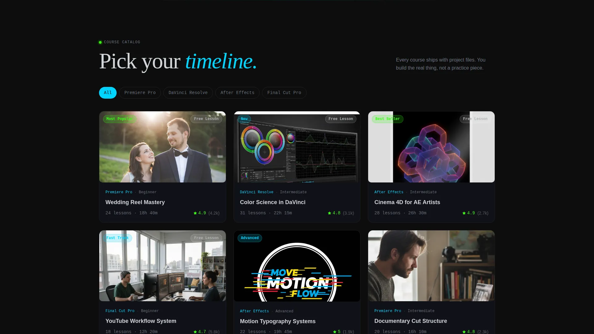 Video Tutorial Landing Page Template for Editors